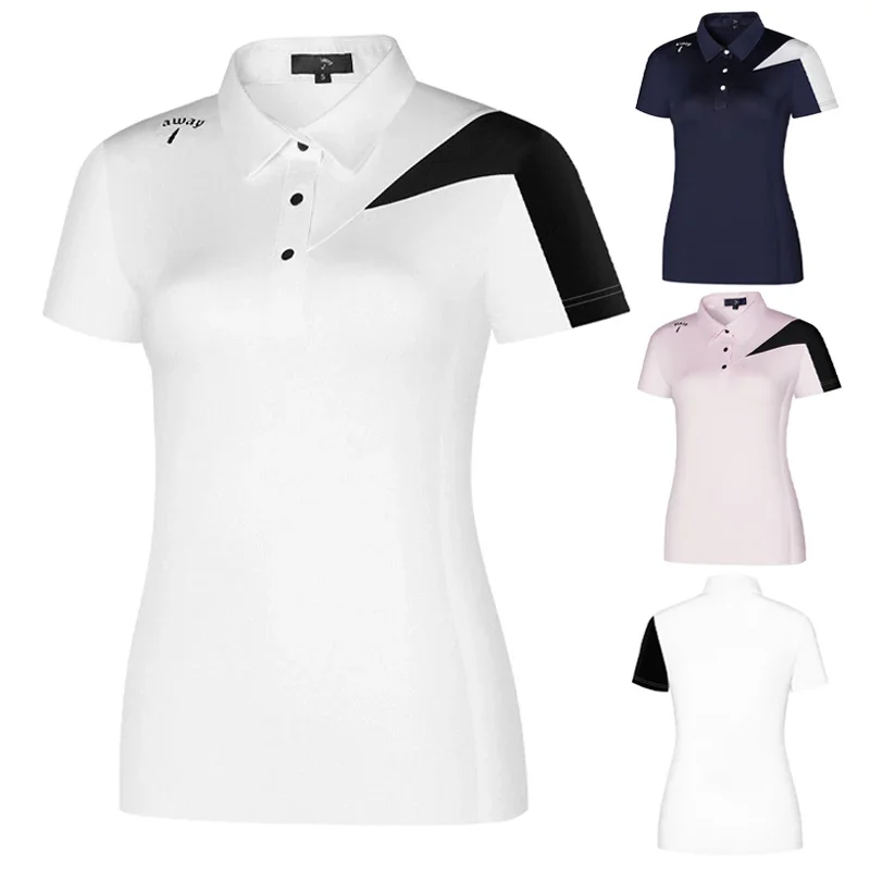 New golf wear ladies summer short sleeves women summer short sleeves slim and breathable