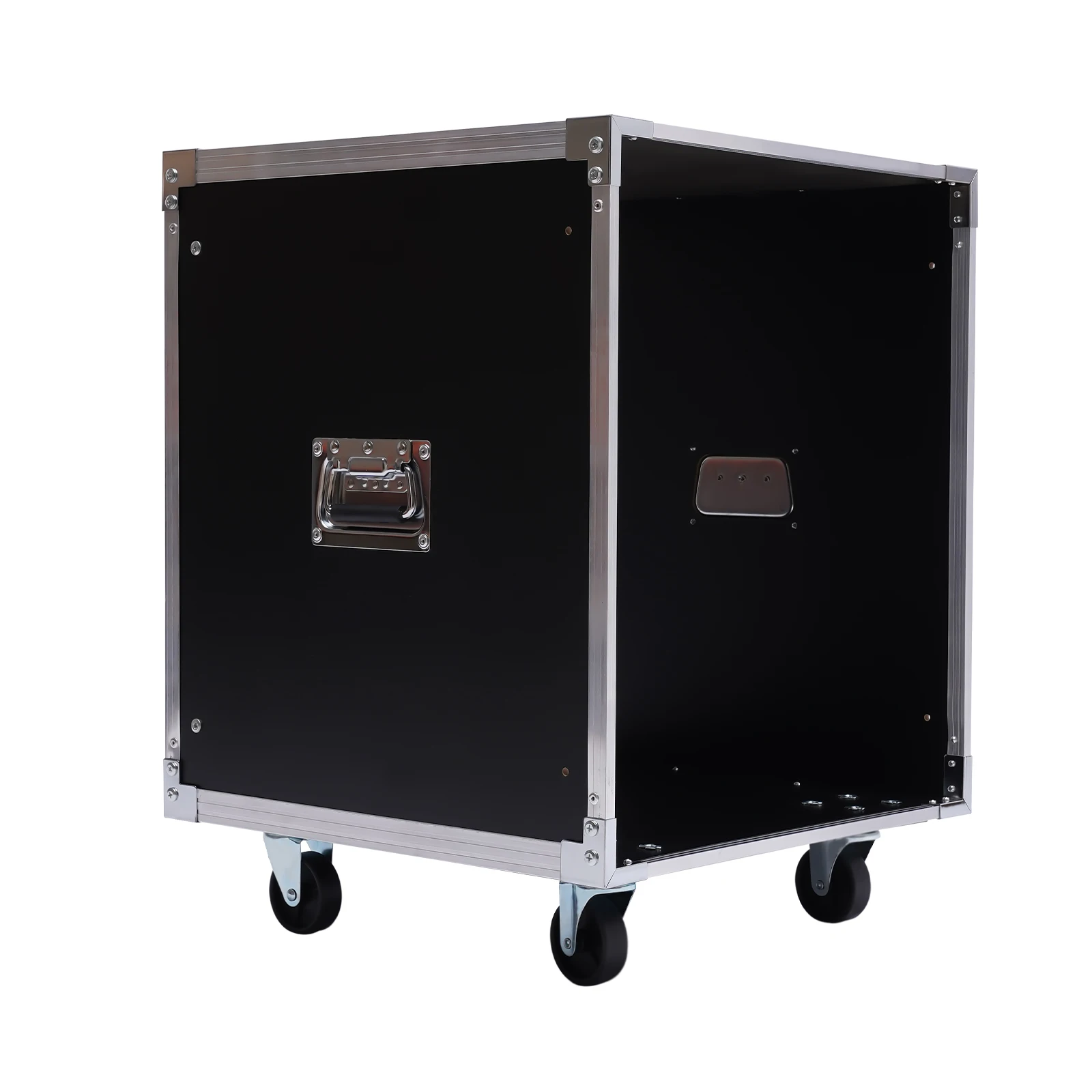 Imagem -04 - Gabinete Rolling Rede Rodízio Rack Rodas Audio Studio Video Telecom Equipment Preto 12u 100kg 220.46lbs