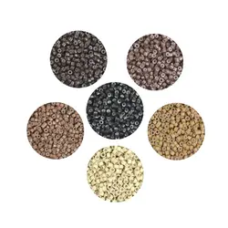 100 Pieces 4mm Hair Extensions Ring Beads Silicone Lined Micro Links Rings Beads for I Tip Hair Extensions Feather Extensions
