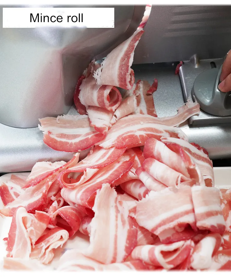 220V Elektrische Fleisch Slicer Hammel Rolle Rindfleisch Cutter Lamm Rollen Gemüse Schneiden Maschine Brot Scheiben Edelstahl Fleischwolf – Detail 13
