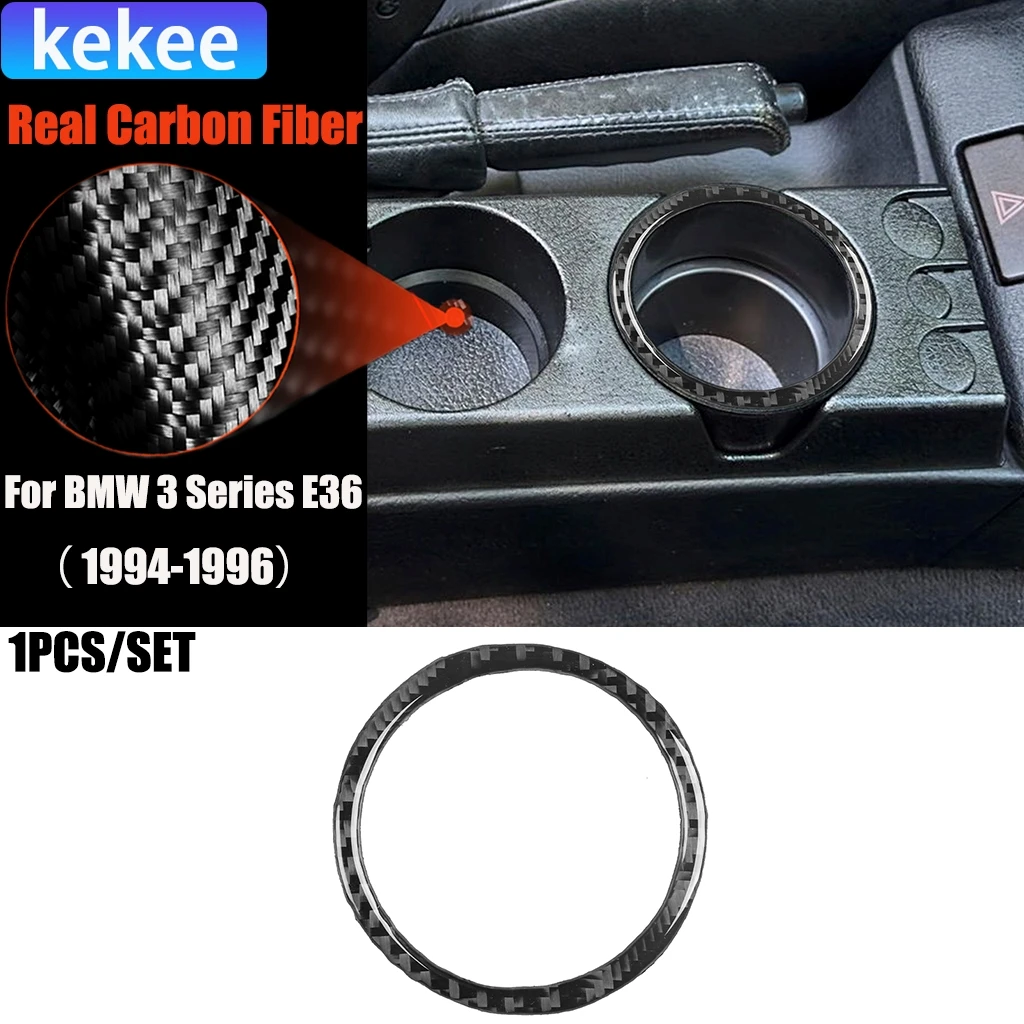 

Автомобильные аксессуары из углеродного волокна, кольцо-подстаканник, декоративная внутренняя накладка, мягкая наклейка для BMW 3 серии E36 1994 1995 1996