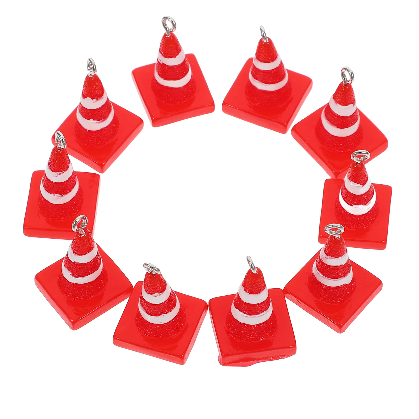 10 Pcs Barricade Pendant Mini Stop Signs Traffic Cones Construction Highway Safety Jewelry The DIY Earring Charm Party Favors