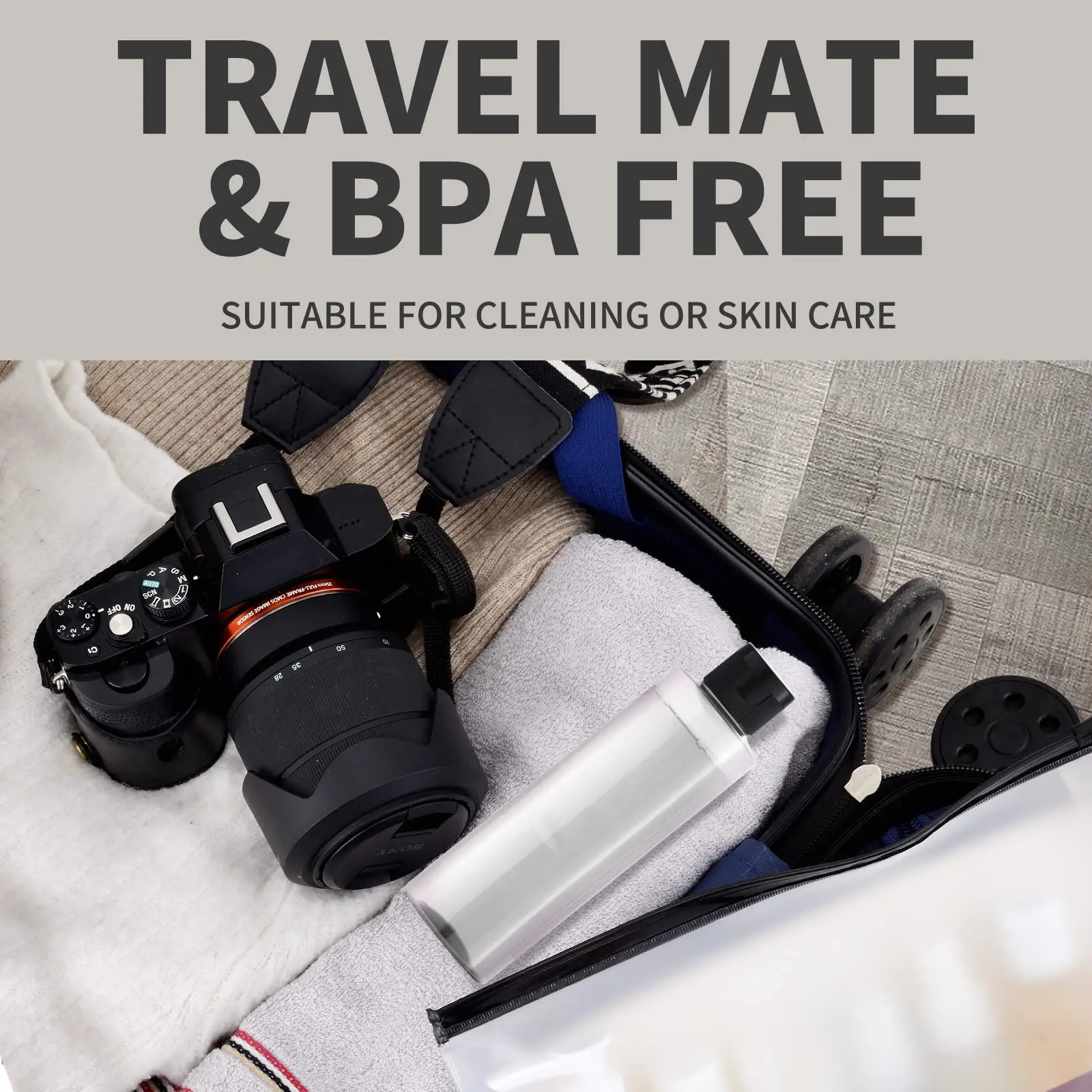 4 Pcs Liquid Toiletry Container 250ML Squeeze Bottles with Flip Cap Empty Plastic Transparent Bottle for Shampoo Conditioner