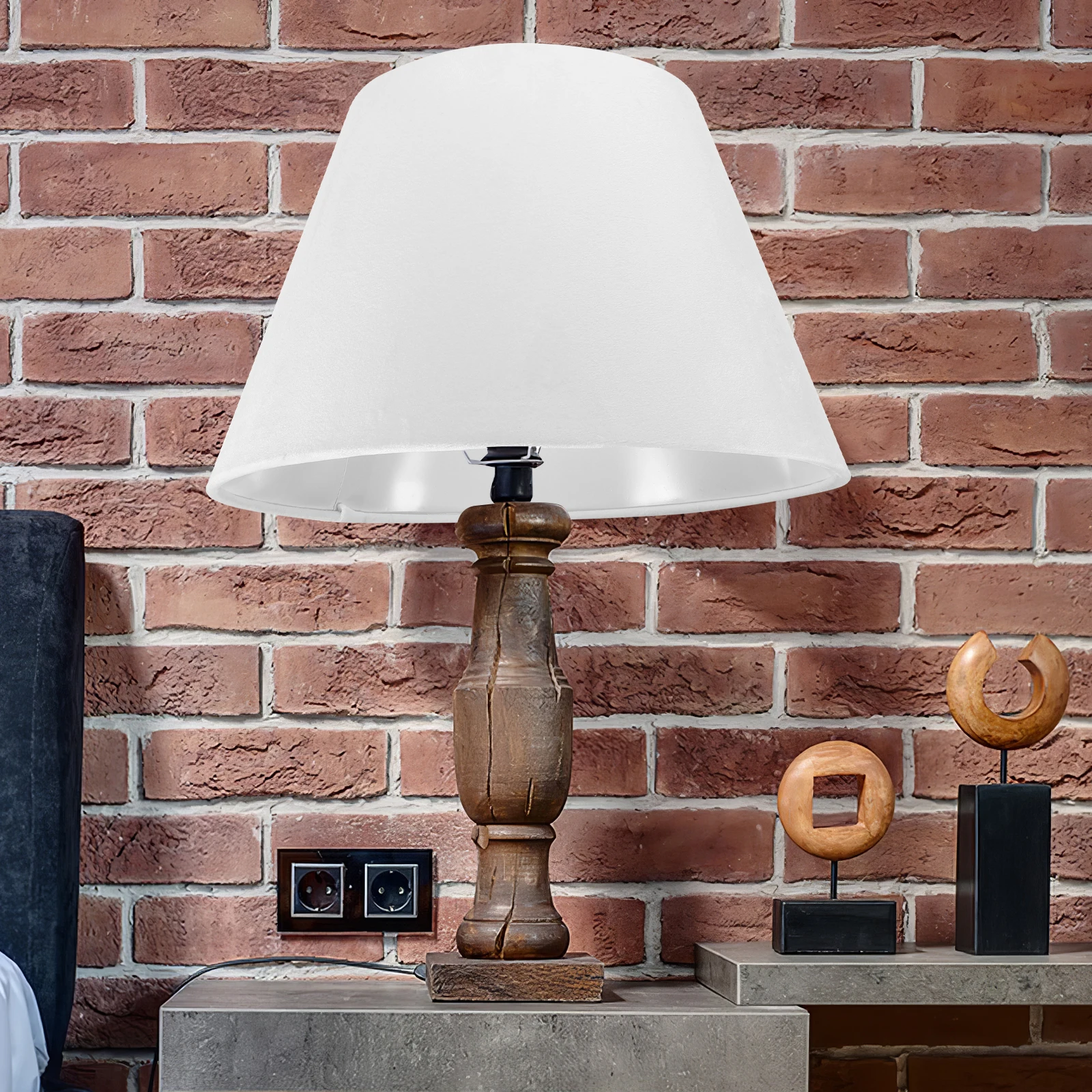 

European Style Lampshade 30cm White Fabric Desk Lamp Cover for Bedroom Living Room E27 E14 Socket Small Cloth Shades