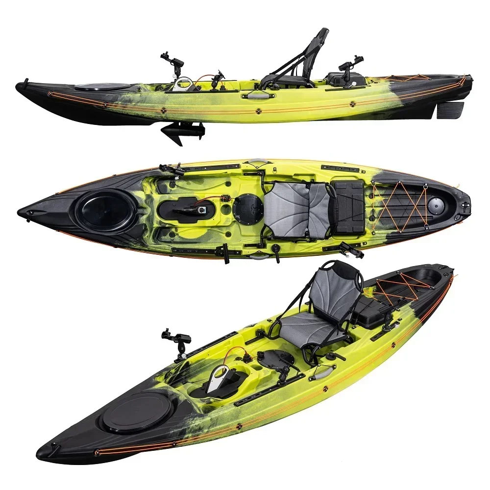 12FT 3.6Meter Single Fishing Kayak Sit on Top Electric Motor and Pedal Kayak Pick Up At The Port