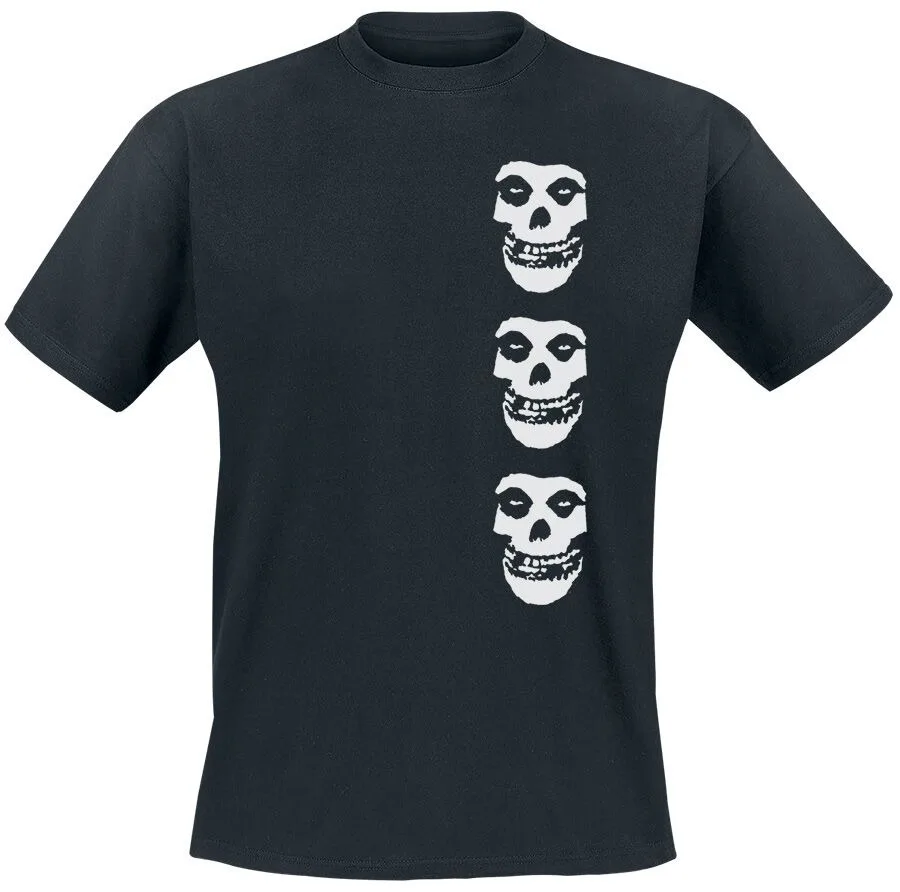 Misfits Fiend Skull T-shirt Classic Punk Band Logo Print 100% Cotton Unisex Tee Horror Rock Music Shirt
