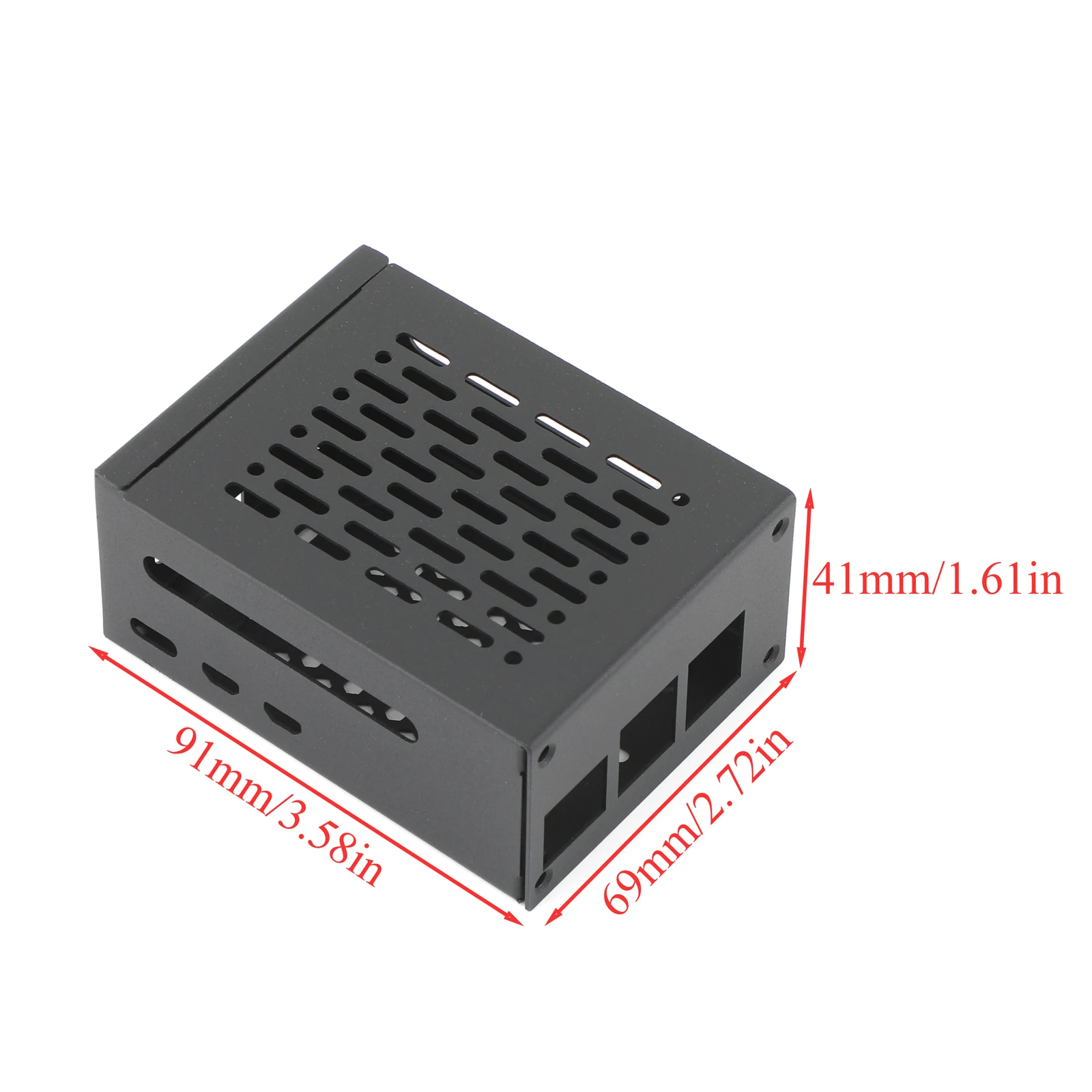 Raspberry Pi 5-metalen beschermhoes - met actieve koelventilator, compatibel voor PCIe naar M.2 SSD-uitbreidingskaart