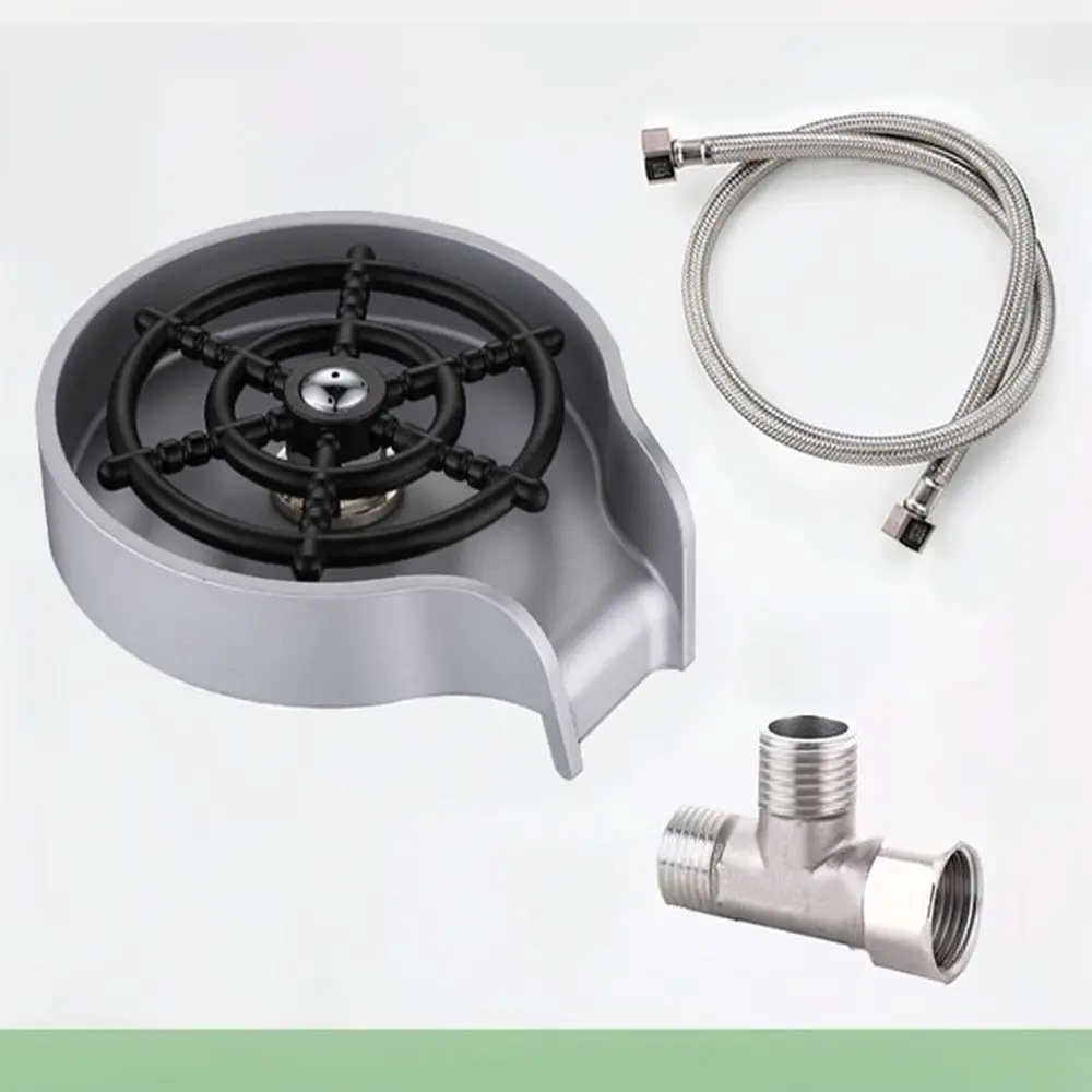 Stainless Steel High Pressure Automatic Glass Rinser Sink Faucet Cup Washer Tool For Kitchen Bar Coffee Shop Use