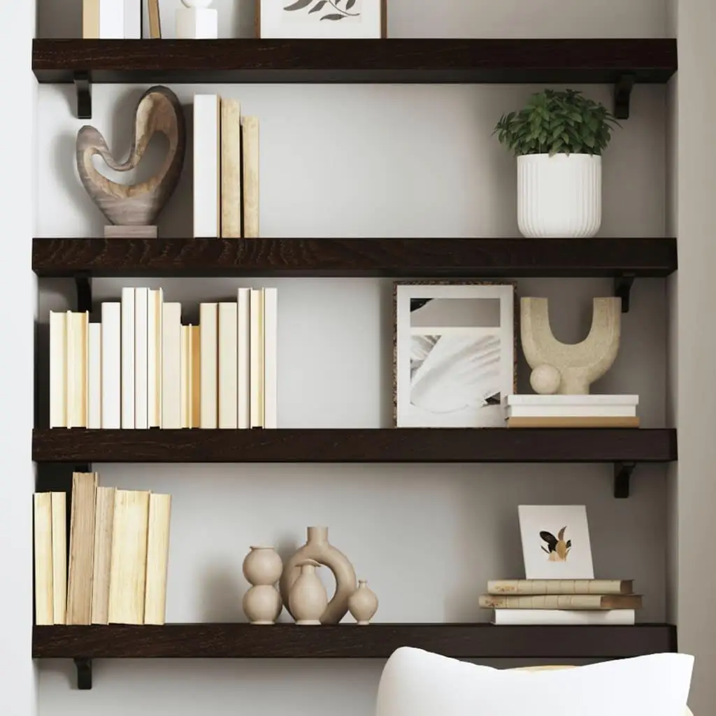 

SolidOakDarkBrownSturdyWallShelfHeavyDuty