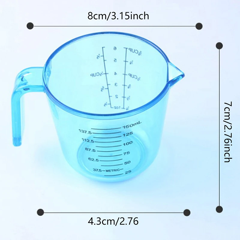 150ml Plastic Clear Measuring Cup Universal Multifunction Measuring Mug Milk Cup Handle Liquid Pour Spout Home Kitchen Tools