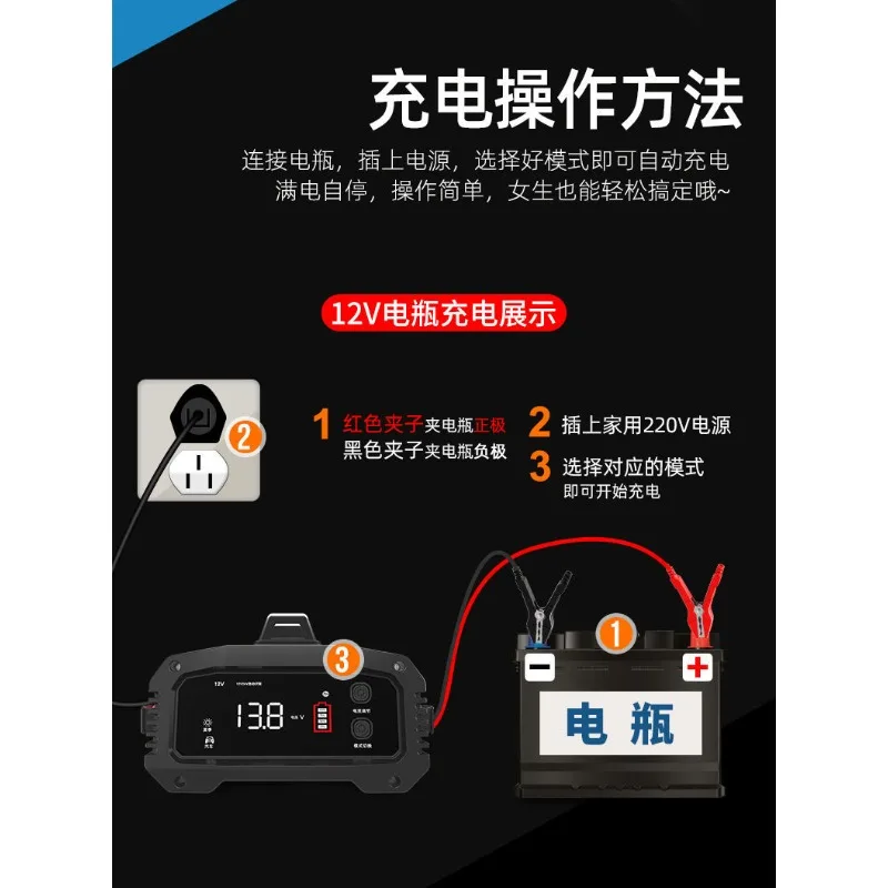 Fast Charger Battery Smart 12v Truck High Power Car Battery Charger Battery 24v