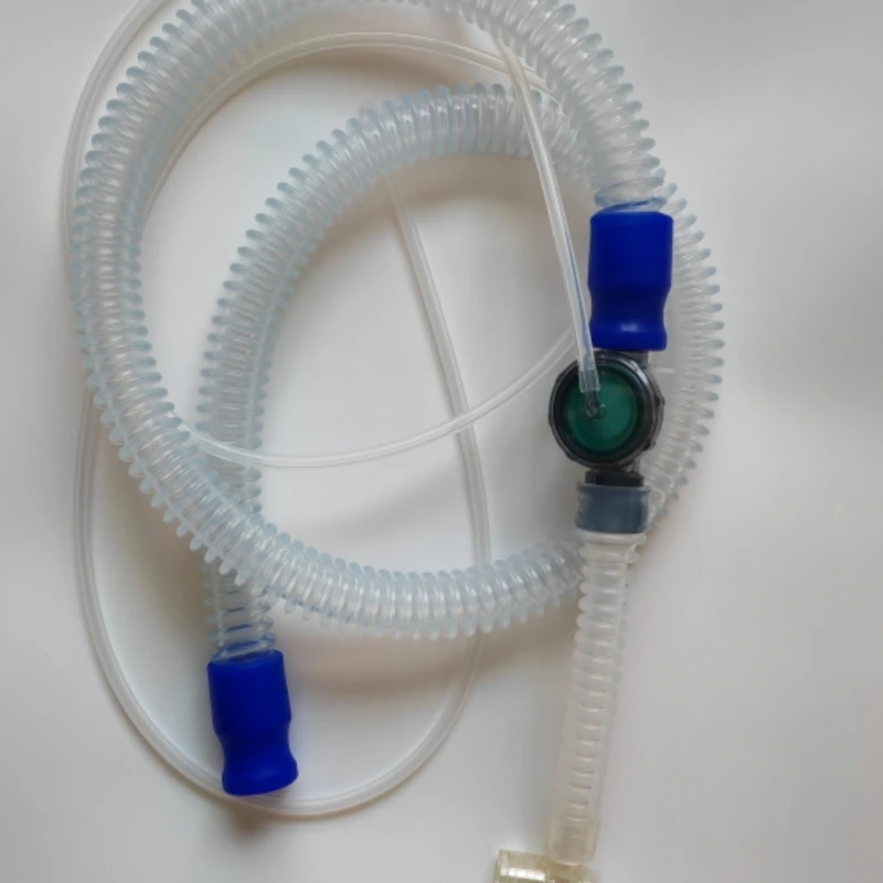 Invasive respirator single tube line, repetitive respirator silicone threaded line, breathing valve