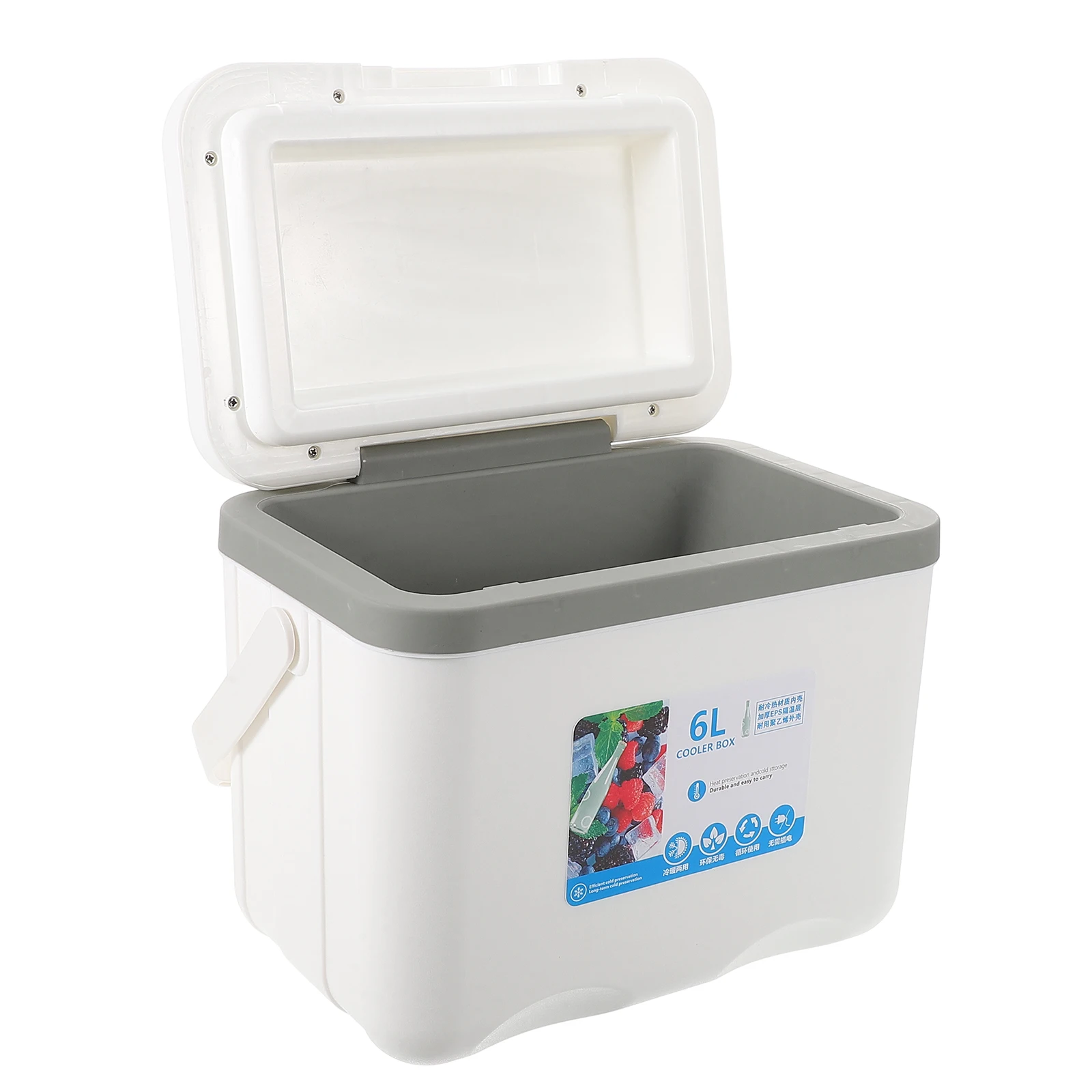 

Portable Cooler Box Large Capacity Insulation Outdoor Camping Picnic Food Storage White Handle Car Compatible Thermal Container