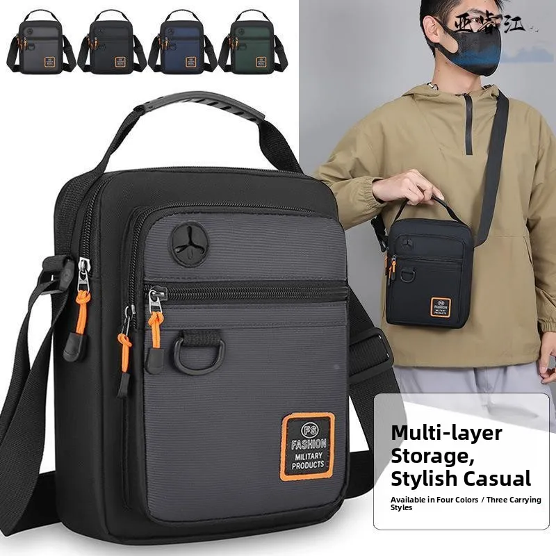 

Busin Travel Men's Single oulder Bag Ox Cloth Wear Resistant Multi Layer Handheld Large Capaci Casual Crossbody Bag