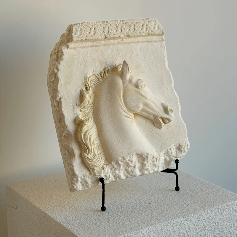 Ancient Roman and Greek Plaster Relief Horse Sculpture Home Decor Art Ornament Hanging Decoration