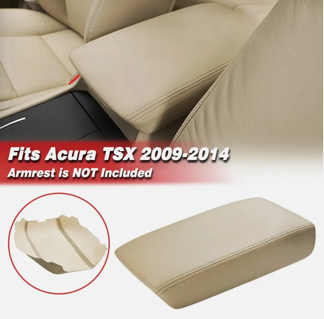 Console Lid Armrest Cover Fits 2009 2010 2011-2014 Acura TSX Center Console Lid Armrest Vinyl Cover Black Gray Beige