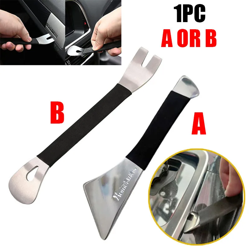 1PC Stainless Steel Car Trim Removal Tool Multifunctional Interior Door Panel Audio Modification Terminal Fastener Remover Tools