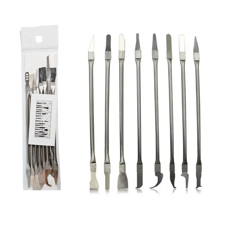 For Mobile Phone Motherboard 8 Pcs IC Repair Tools Stainless Steel Thin Blades Phone Laptop Repair Ultra-Thin Scraper Tool Set