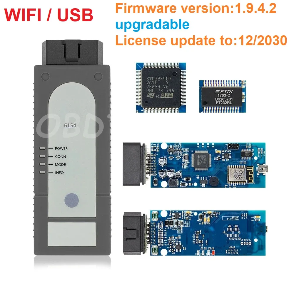 VAS6154 FW V1.94 OKI Full Chip Wifi USB Diagnostic Scanner VCI work with ODIS-Service 23.01 ODIS-Engnieering 17.01 GEKO online