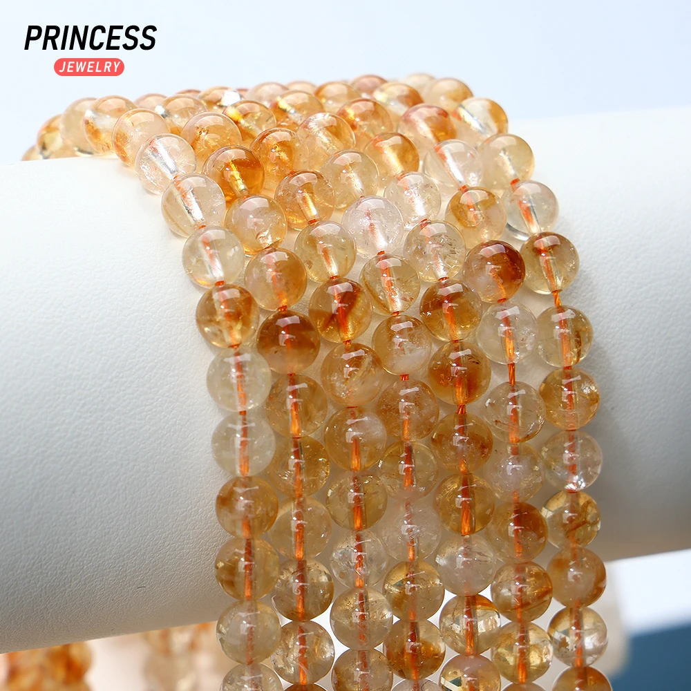 A++ Natural Citrine Pyramid Crystal  4 6 8 10mm Healing Quartz Energy Beads for Jewelry Making Bracelet Necklace DIY Accessories