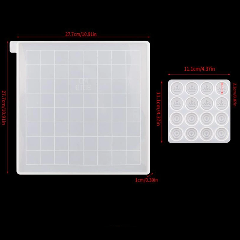 DIY Kristall kleber Drop Checkers internat ionale Schachbrett Harzform Silikon krone Schachs piegel Epoxid form