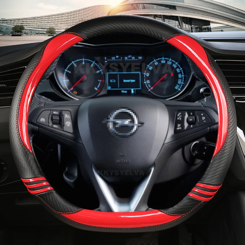 Carbon Fiber Car Steering Wheel Cover For Opel Astra (K) Corsa (E) Karl 2014-2022 Crossland X Grandland X Insignia 2017-2022 - view 4