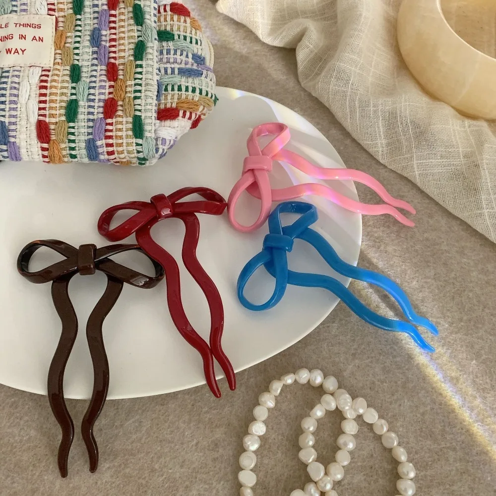 다채로운 색상의 아세트산 머리핀 중국 스타일 헤어 클립 U자형 헤어핀 헤어 액세서리 머리 장식 팬 헤어 포크 여성용