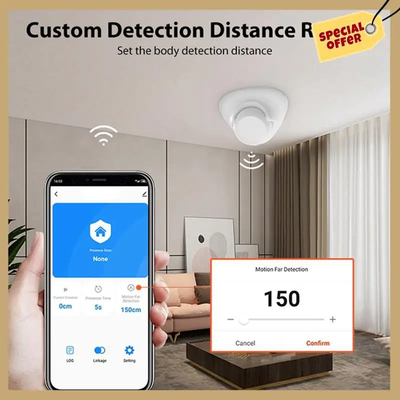 Tuya Zigbee Wifi 인간 존재 감지기 24Ghz 레이더 감지기 전자레인지 무선 쉬운 설치