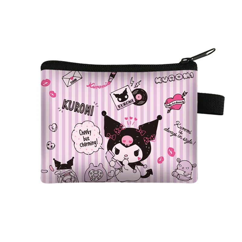 Kulomi Women\'s Coin Purse Sanrio Original Anime Wallet Mini Portable Storage Bag Girls Cute Cartoons Zipper Small Wallet Gifts