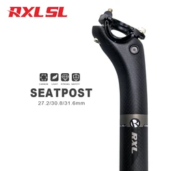 RXL SL Carbon Seat Post Road Bike 27.2/30.8/31.6mm Offset 25mm Mountain Bike Seat Tube 3K Matte MTB Carbon Seatpost 350/400mm