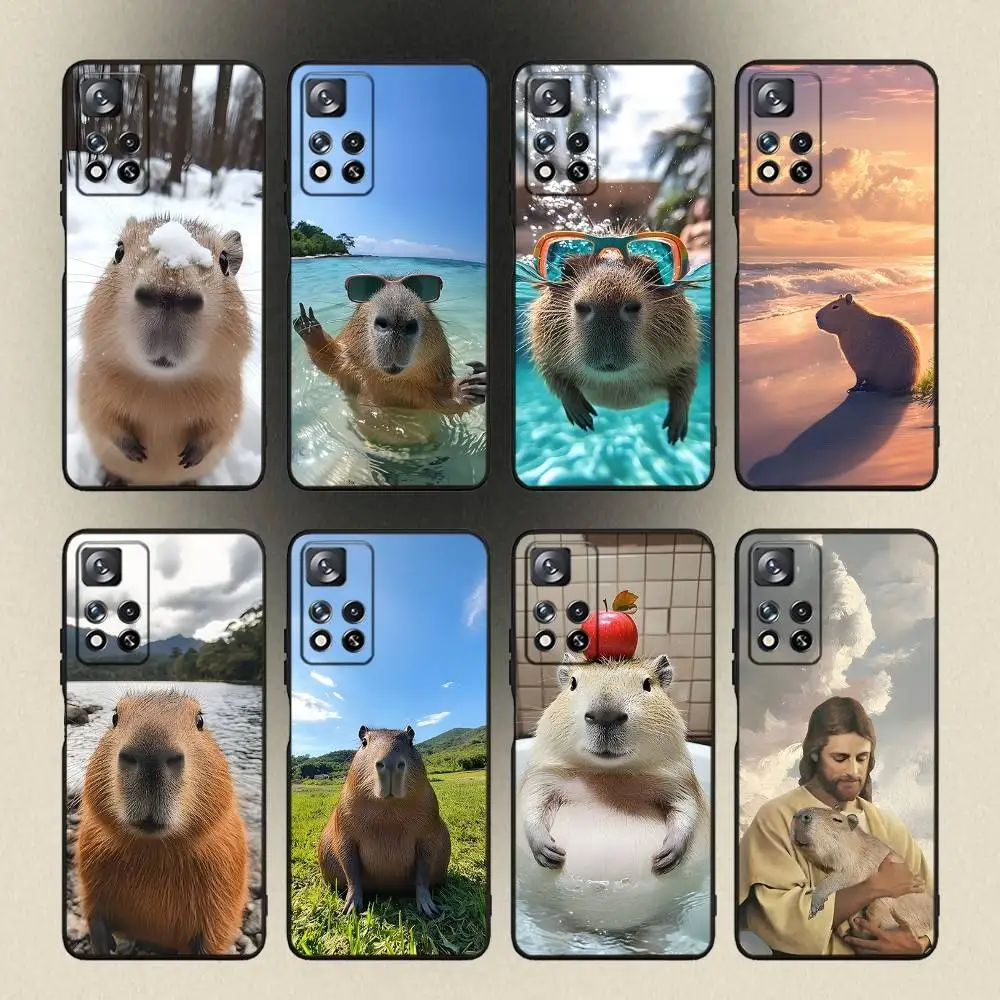 

Cute Capybara Phone Case For Samsung Galaxy A 91,80,73,72,53,52,51,22,5G,Plus,J,Note Soft Black Cover