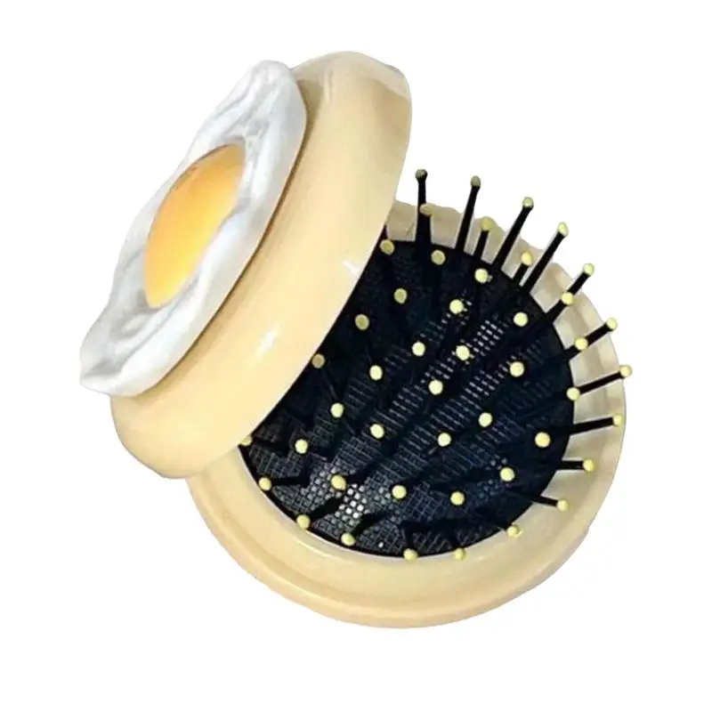 Air Cushion Hair Comb Massage Hair Brush With Fried Egg Design Cute Cartoon Scalp Brush Portable Air Comb For Adults And Kids