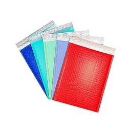 50 pz/lotto busta a bolle di plastica colorata busta a bolle di imballaggio impermeabile buste di spedizione imbottite antiurto forniture aziendali