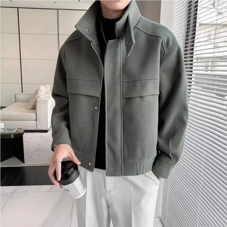 Trendy Men's Jacket With A High-End Feel, New Autumn/Winter Style, Korean Version, Stylish And Cool, Short Woolen Coat