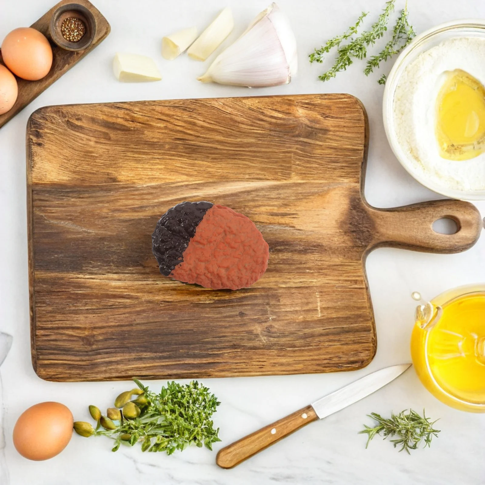 

Lifelike Artificial Steak - 4.1x2.8x0.6in Realistic Cooked Meat for Photography Prop Pretend Food Play Restaurant