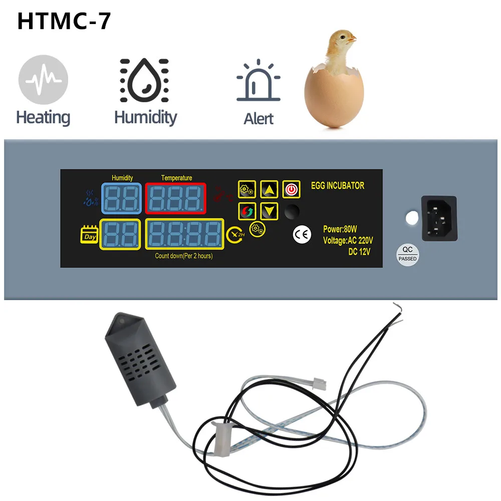 HTMC-7 Mini Multifunctional Automatic Eggs Incubator Fan Motor DIY Constant Temperature Eggs Incubation Box Accessories 43% OFF