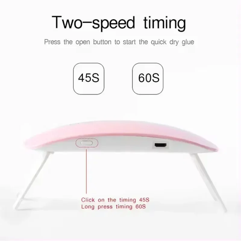 Máquina de fototerapia de uñas USB, herramienta de manicura profesional, equipo de salón, mini lámpara de secado de esmalte de uñas de gel de ratón