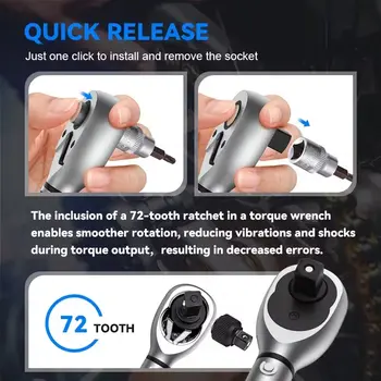 3/8” momentnyckel 5–60 Nm fyrkantsfäste momentnyckel 1/4” Professionell momentnyckel 5–25 Nm Professionellt cykel- och bilreparationsverktyg 10 best sales 5nm torque - №5