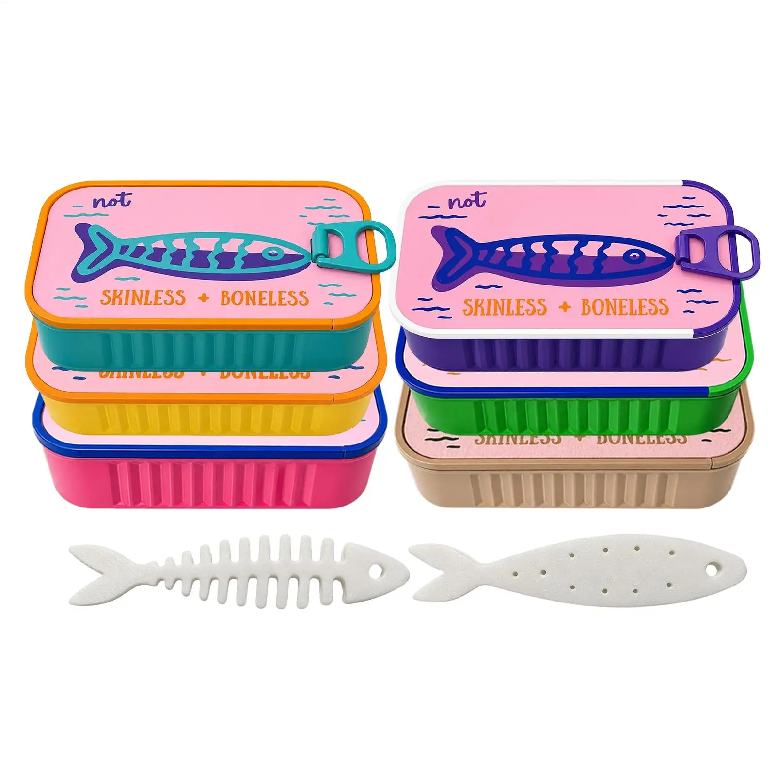 3D Printed Sardine Print Mini Storage Box Portable Jewelry Earbuds Necklace Coin Organizer Case for Travel Handbag Desk for Girl