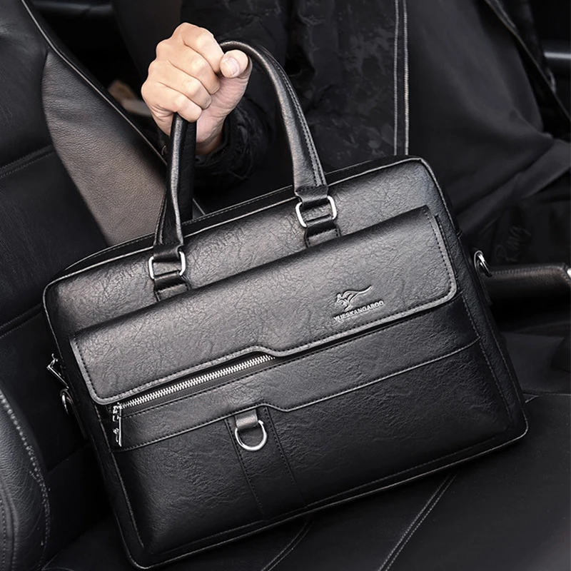 Maleta de couro para homens, bolsa de luxo, bolsa de ombro para trabalho de escritório, bolsa mensageiro, lateral crossbody, bolsa designer, bolsa advogada, 14in