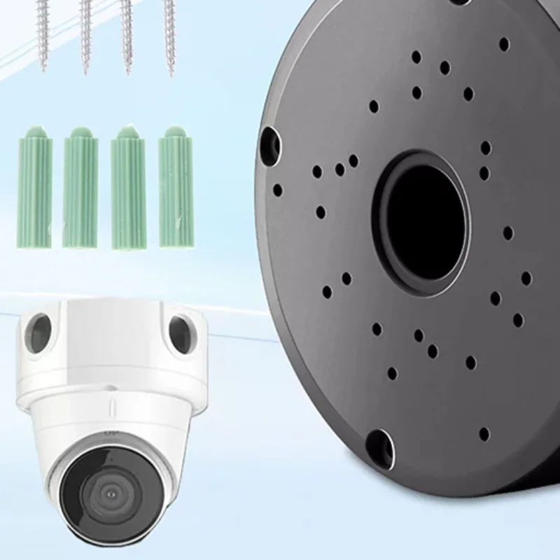 Black CCTV Camera Bracket Junction Box Cable Deep Base Camera Mount Bracket Round Bracket For Dome Cameras