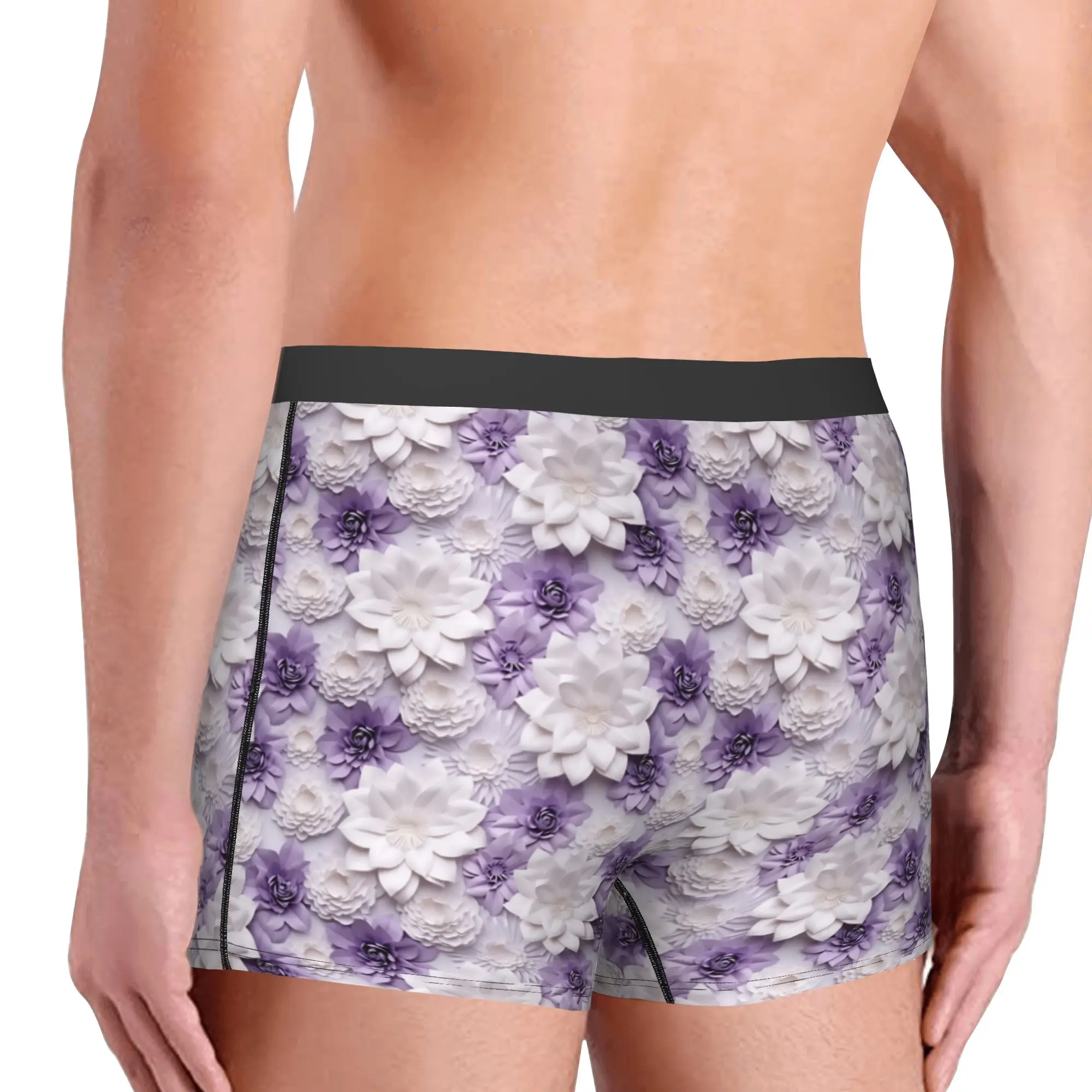 Fashion Trend 3D Flowers Boxers Shorts Men's Luxury High 3D Floral Briefs Underwear Fashion Underpants