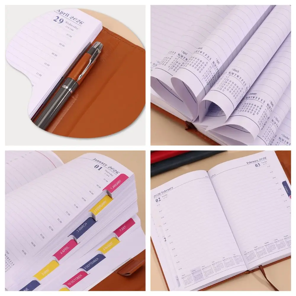 Inglese 2026 Agenda Planner Blocco note Copertina magnetica in PU Resistente all'usura Lista delle cose da fare Notebook Carta spessa portatile