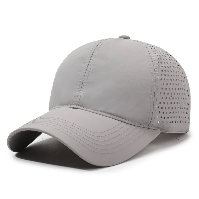 Atmungsaktive Mesh-Baseballkappe, Unisex, lässiger Stil, Polyester-Hut, leicht, einfarbig, verstellbare Sonnenkappe für den Außenbereich – Detail 5