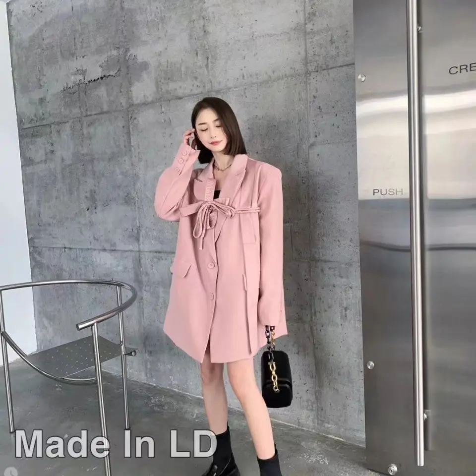 Damska kurtka oversize 2025, modny płaszcz jesienny, modny luźny krój do biura z stylowym designem