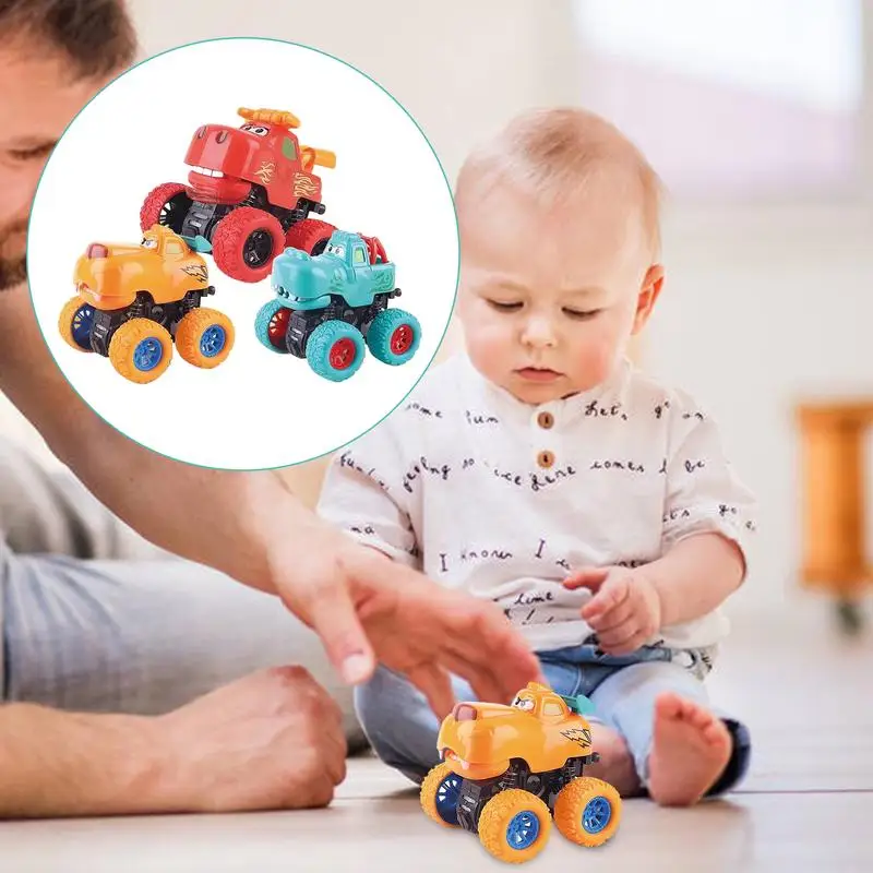 Push And Go Trucks 3X Pull Back Animal Trucks Autospeelgoedset Traagheidsspeelgoed Vroege educatieve peutervoertuigset voor peuterjongens