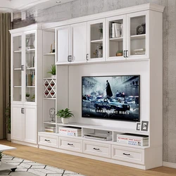 Nordic Living Room TV jednostka jednostka ściana tło szafka ścienna nowoczesny minimalistyczny mały apartament