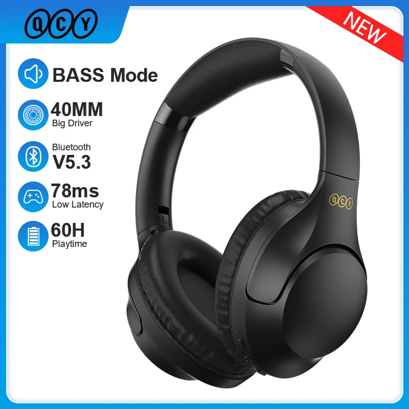 QCY H2 H2Pro Bluetooth 5.3 Earphone BASS HIFI Stereo Headset 78ms Low Latency Wireless Headphone for Music Gaming 60HPlaytime