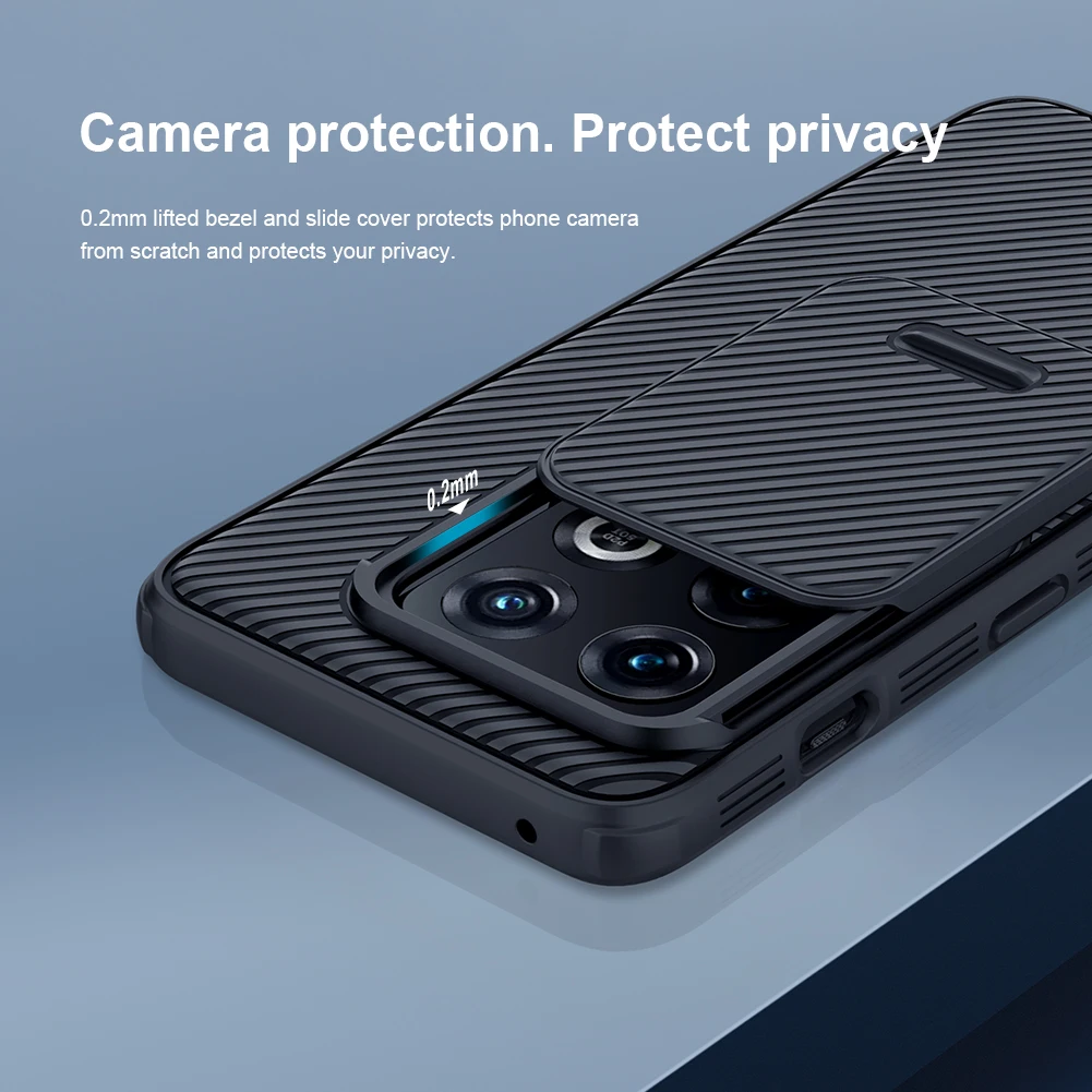 Nillkin camshield pro caso para oneplus 10 pro, com protetor de capa de câmera slide duro pc + tpu capa