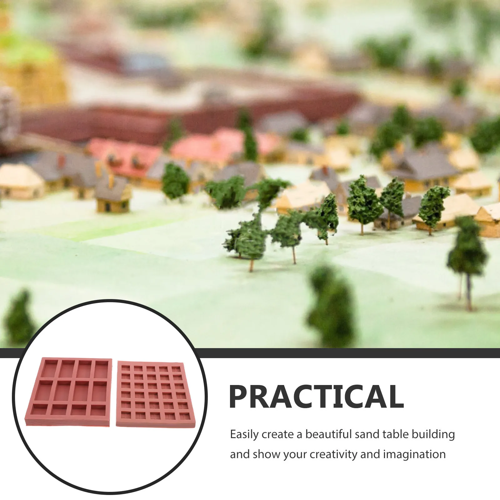 

2Pcs Miniature Brick Molds Silicone Mini Wall Bricks Sand Table Construction Mini Garden Landscape DIY Making Tools for Crafting